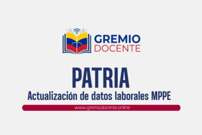 Actualización de datos laborales en Patria MPPE