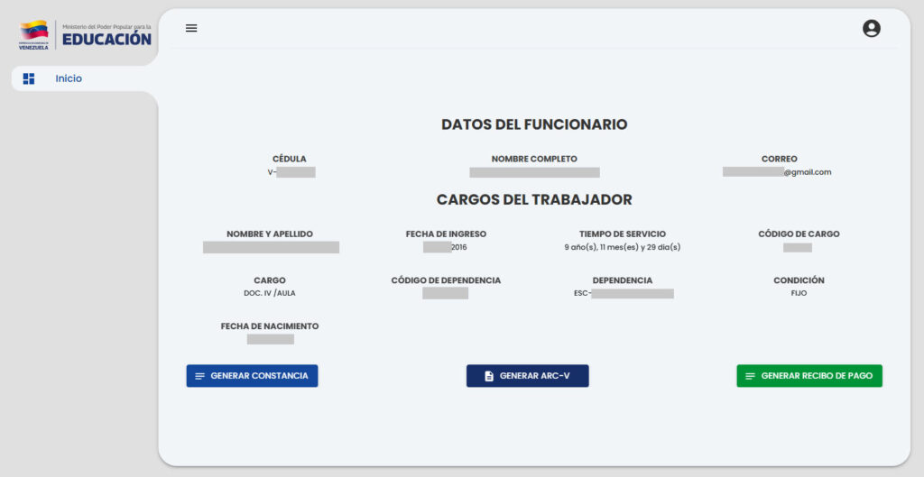 Descargar constancia de trabajo recibo de pago en autogestión mppe