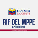 El RIF del Ministerio de Educación es G200000090